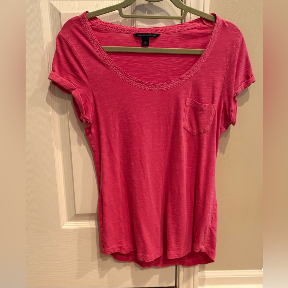 Banana Republic Pink Fitted Short Sleeve T-Shirt